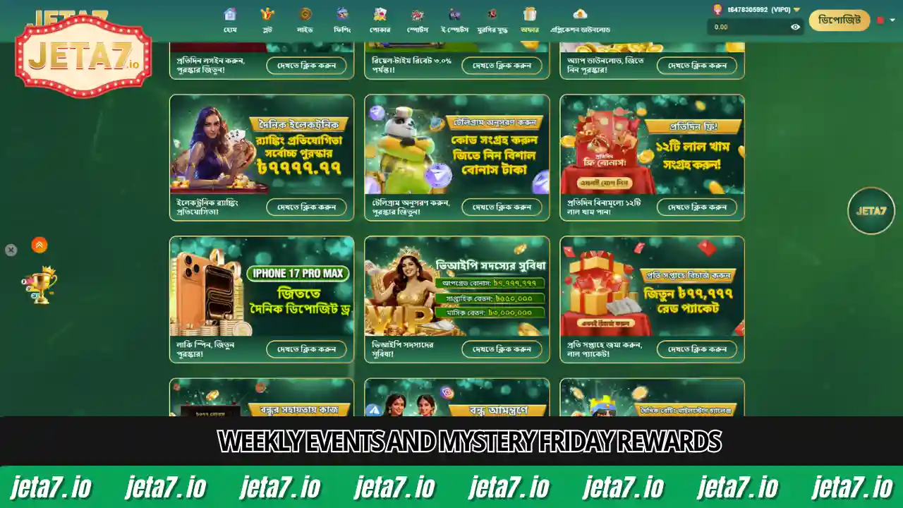 Weekly events and mystery friday rewards BD
